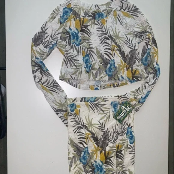 SHOW ME YOUR MUMU CHER TROPICAL FLORAL LONG SLEEVE LACE TOP & LACE MINISKIRT SET - Picture 10 of 11